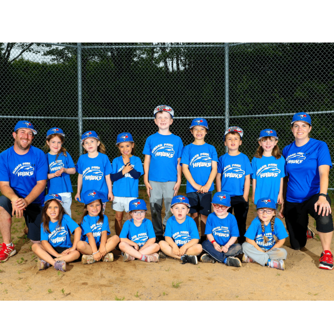 Coach Ashley Helmkay (far right) and team